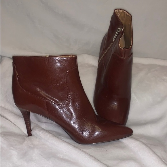 Nine West Shoes - Nine West Cognac Brown Heeled Boots with Stiletto Heel